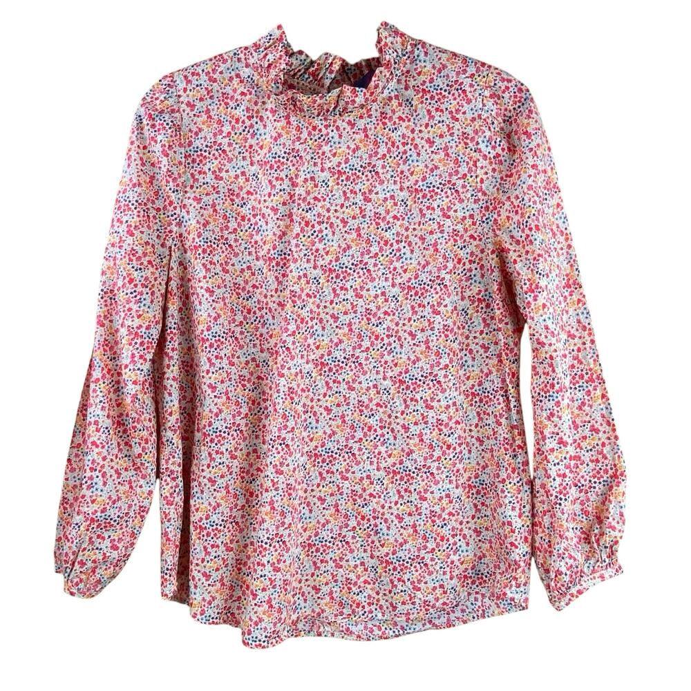 J. Crew x Liberty Calico Floral Blouse Size S Cottage Prairie